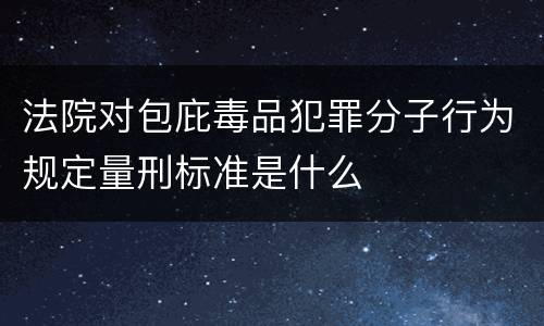 法院对包庇毒品犯罪分子行为规定量刑标准是什么