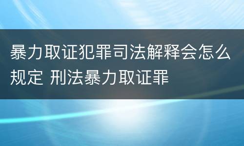 暴力取证犯罪司法解释会怎么规定 刑法暴力取证罪
