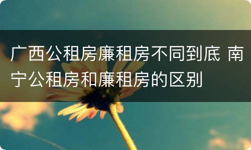 广西公租房廉租房不同到底 南宁公租房和廉租房的区别