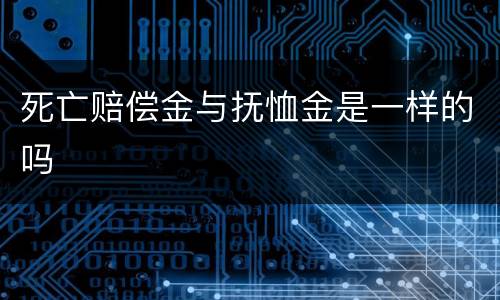 死亡赔偿金与抚恤金是一样的吗