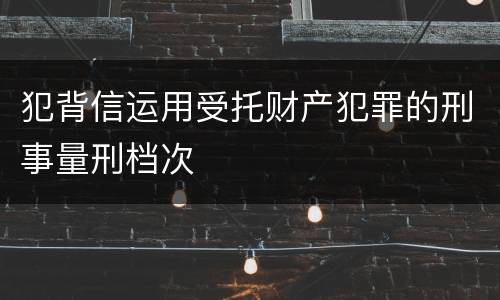 犯背信运用受托财产犯罪的刑事量刑档次