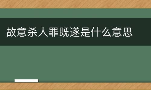 故意杀人罪既遂是什么意思