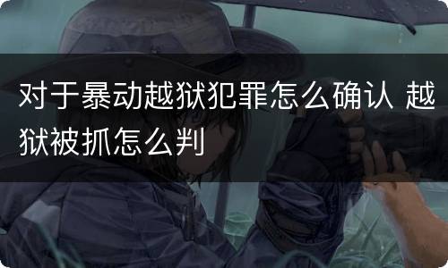 对于暴动越狱犯罪怎么确认 越狱被抓怎么判