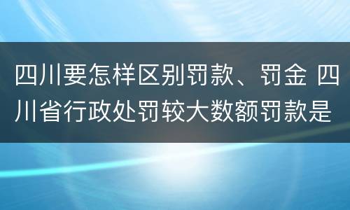 四川要怎样区别罚款、罚金 四川省行政处罚较大数额罚款是多少