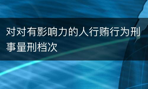 对对有影响力的人行贿行为刑事量刑档次