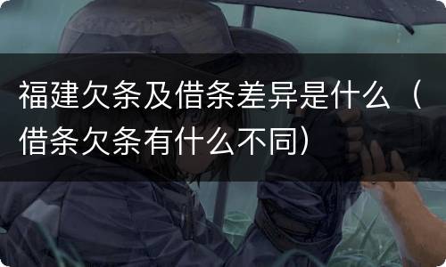 福建欠条及借条差异是什么（借条欠条有什么不同）