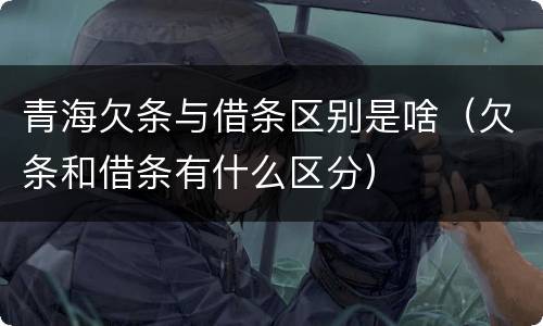 青海欠条与借条区别是啥（欠条和借条有什么区分）