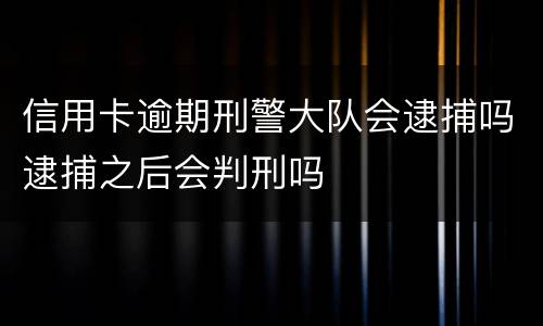 信用卡逾期刑警大队会逮捕吗逮捕之后会判刑吗