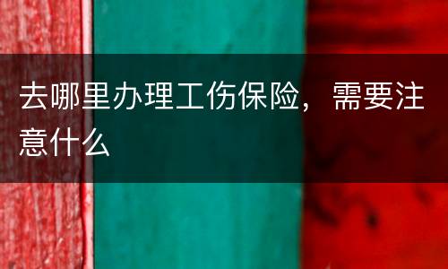 去哪里办理工伤保险，需要注意什么