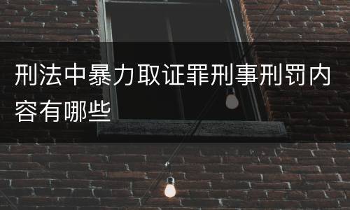 刑法中暴力取证罪刑事刑罚内容有哪些