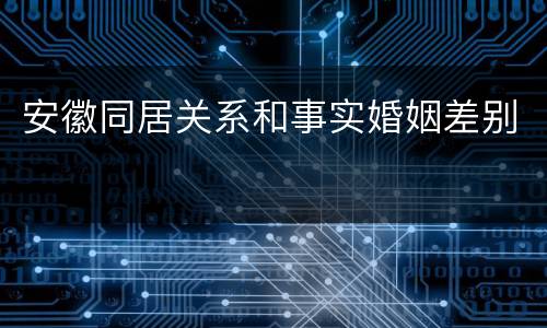 安徽同居关系和事实婚姻差别