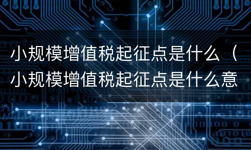 小规模增值税起征点是什么（小规模增值税起征点是什么意思）