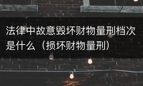 法律中故意毁坏财物量刑档次是什么（损坏财物量刑）