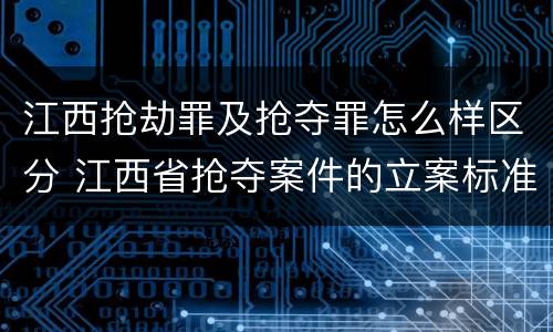 江西抢劫罪及抢夺罪怎么样区分 江西省抢夺案件的立案标准