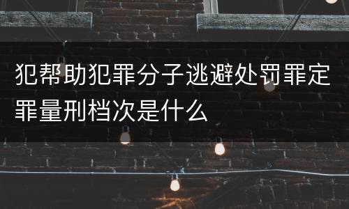 犯帮助犯罪分子逃避处罚罪定罪量刑档次是什么