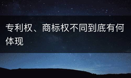 专利权、商标权不同到底有何体现