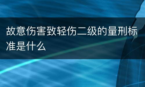 故意伤害致轻伤二级的量刑标准是什么