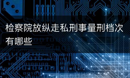 检察院放纵走私刑事量刑档次有哪些