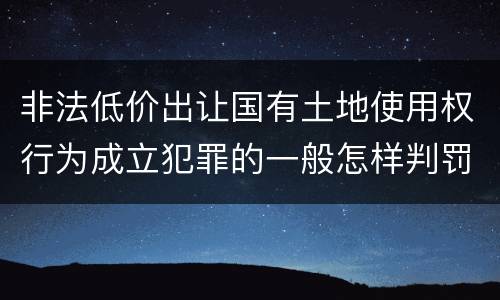 非法低价出让国有土地使用权行为成立犯罪的一般怎样判罚
