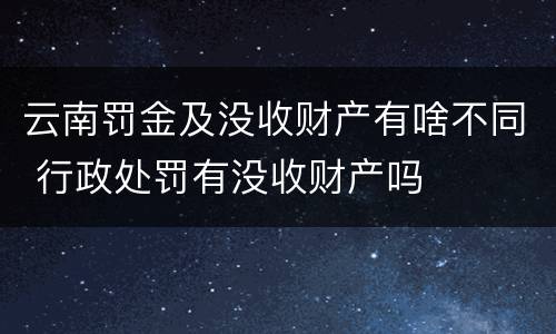 云南罚金及没收财产有啥不同 行政处罚有没收财产吗