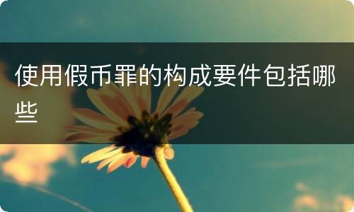 使用假币罪的构成要件包括哪些