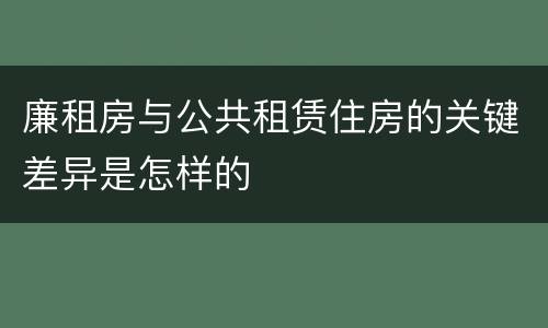 廉租房与公共租赁住房的关键差异是怎样的