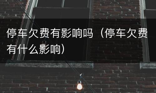 停车欠费有影响吗（停车欠费有什么影响）