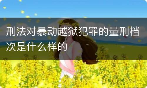 刑法对暴动越狱犯罪的量刑档次是什么样的