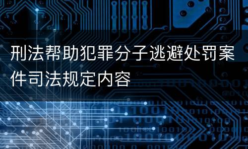 刑法帮助犯罪分子逃避处罚案件司法规定内容