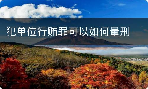 犯单位行贿罪可以如何量刑