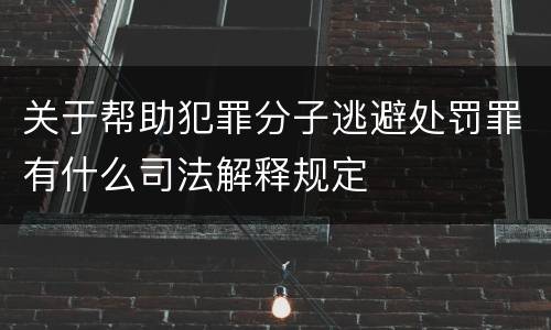 关于帮助犯罪分子逃避处罚罪有什么司法解释规定