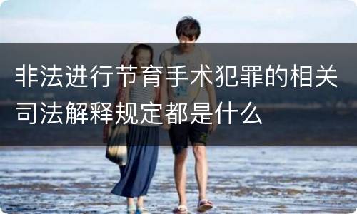 非法进行节育手术犯罪的相关司法解释规定都是什么