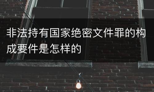 非法持有国家绝密文件罪的构成要件是怎样的