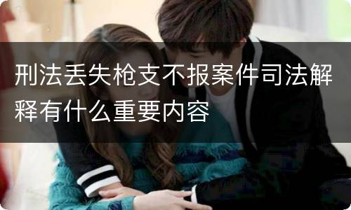 刑法丢失枪支不报案件司法解释有什么重要内容