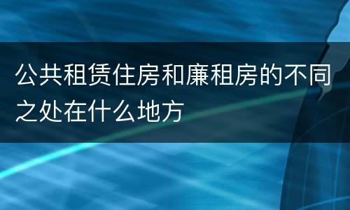 公共租赁住房和廉租房的不同之处在什么地方
