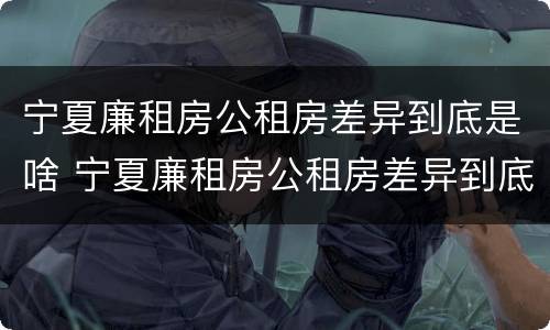 宁夏廉租房公租房差异到底是啥 宁夏廉租房公租房差异到底是啥样的