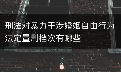 刑法对暴力干涉婚姻自由行为法定量刑档次有哪些 刑法对暴力干涉婚姻自由行为法定量刑档次有哪些