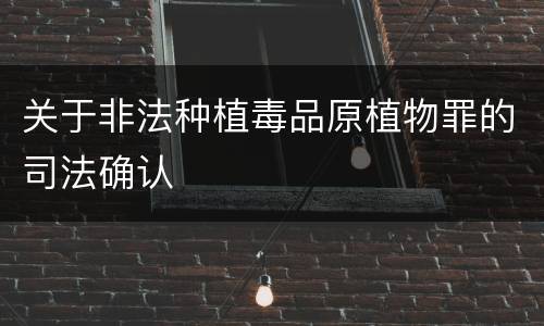 关于非法种植毒品原植物罪的司法确认