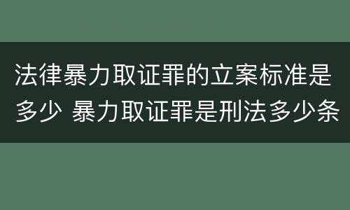 法律暴力取证罪的立案标准是多少 暴力取证罪是刑法多少条