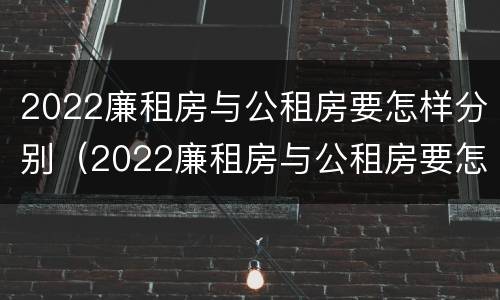 2022廉租房与公租房要怎样分别（2022廉租房与公租房要怎样分别出租）