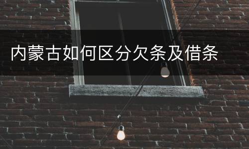 内蒙古如何区分欠条及借条