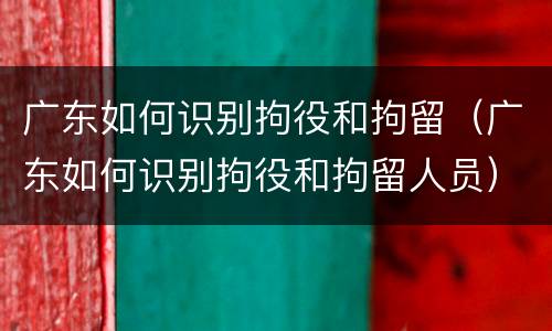 广东如何识别拘役和拘留（广东如何识别拘役和拘留人员）