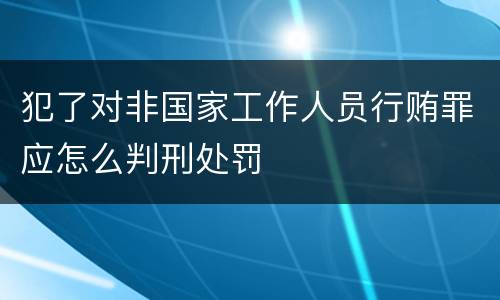犯了对非国家工作人员行贿罪应怎么判刑处罚