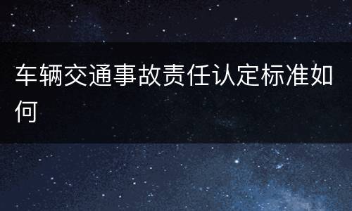 车辆交通事故责任认定标准如何