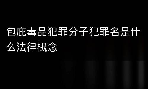 包庇毒品犯罪分子犯罪名是什么法律概念