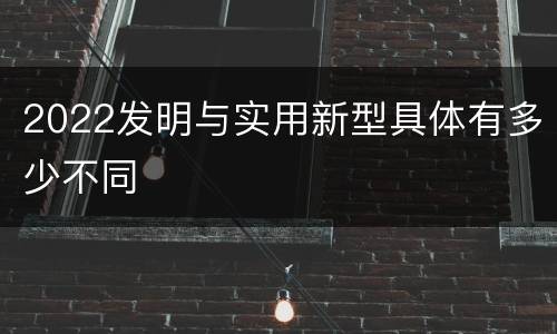 2022发明与实用新型具体有多少不同
