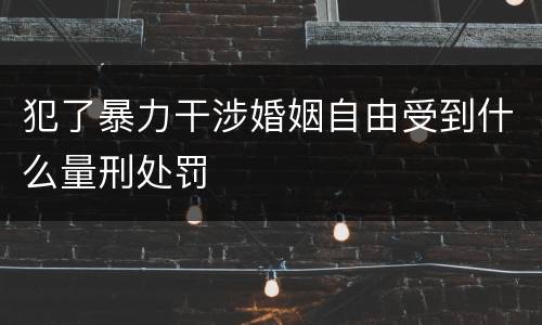 犯了暴力干涉婚姻自由受到什么量刑处罚