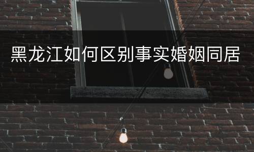 黑龙江如何区别事实婚姻同居