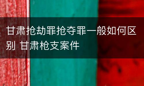 甘肃抢劫罪抢夺罪一般如何区别 甘肃枪支案件
