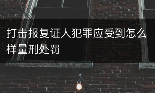 打击报复证人犯罪应受到怎么样量刑处罚